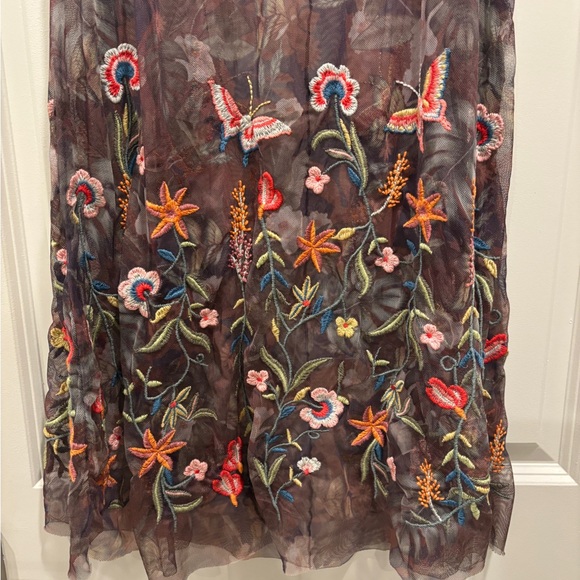 Johnny Was BIYA Embroidered Mesh Dress Boho Floral RARE like new - Picture 4 of 16